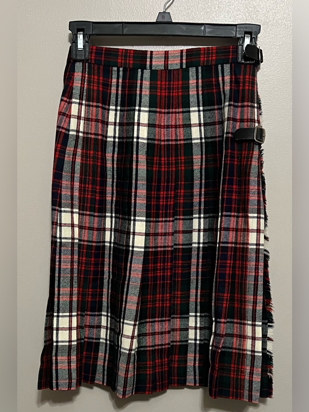 The Scottish House Vintage Tartan Wrap Around Kilt Pleats Wool Size 14 Girls